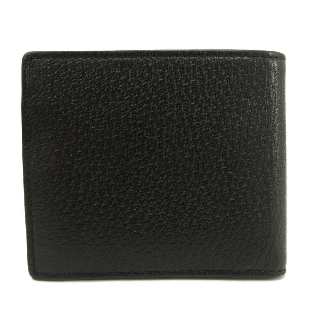 Gucci Bee Wallet Leather Motif Bi fold Black